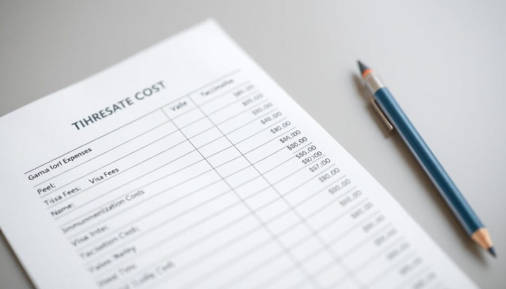 Weltreise Ausgaben für Visa und Impfungen