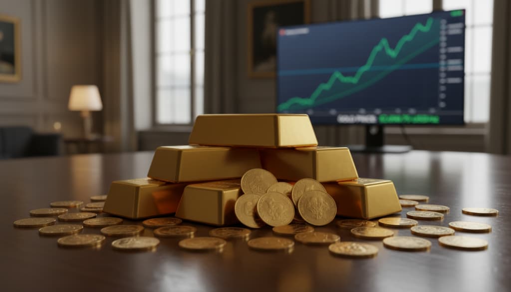 Goldbarren und Münzen Auswahl Goldbarren und Münzen Auswahl